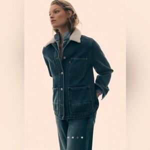 Levi's Dark Blue Chore Denim Jacket with Sherpa Collar